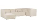 Pikkukuva 4 / 11: Kulmasohva vaalea beige viidelle vakosamettiverhoilu modulaarinen vasen rahi koristetyynyt minimalistinen