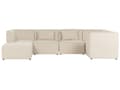 Pikkukuva 5 / 11: Kulmasohva vaalea beige viidelle vakosamettiverhoilu modulaarinen vasen rahi koristetyynyt minimalistinen