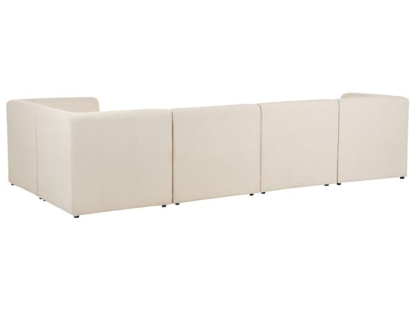Kulmasohva vaalea beige viidelle vakosamettiverhoilu modulaarinen vasen rahi koristetyynyt minimalistinen