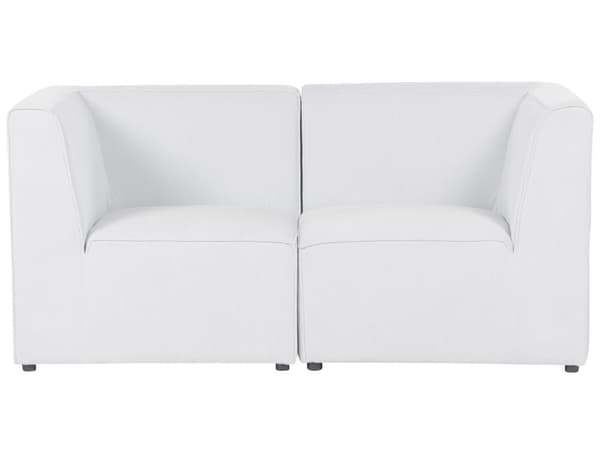 Sohva luonnonvalkoinen kahdelle vakosamettiverhoilu modulaarinen minimalistinen