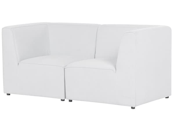 Sohva luonnonvalkoinen kahdelle vakosamettiverhoilu modulaarinen minimalistinen