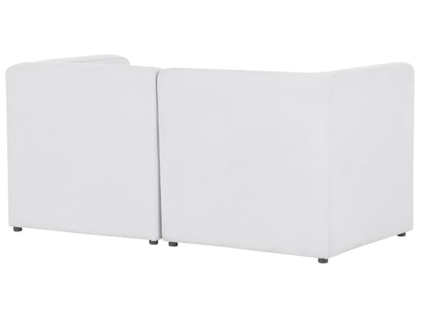 Sohva luonnonvalkoinen kahdelle vakosamettiverhoilu modulaarinen minimalistinen