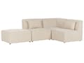 Pikkukuva 4 / 11: Kulmasohva vaalea beige kolmelle vakosamettiverhoilu modulaarinen vasen rahi koristetyynyt minimalistinen