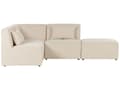 Pikkukuva 5 / 11: Kulmasohva vaalea beige kolmelle vakosamettiverhoilu modulaarinen oikea rahi koristetyynyt minimalistinen