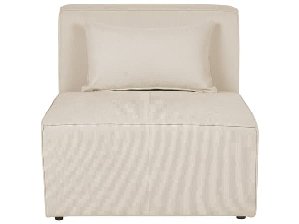 Kulmasohva vaalea beige kolmelle vakosamettiverhoilu modulaarinen oikea rahi koristetyynyt minimalistinen