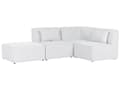 Miniatyrbillede 4 af 11: Modulsofa Off White Fløjl 3 Personers Designer Klassisk Flyder L formet Sofa med Høj Ryg Stue Hjørnesofa med Fodskammel Høj Kvalitet Stofsofa