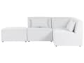 Miniatyrbillede 5 af 11: Modulsofa Off White Fløjl 3 Personers Designer Klassisk Flyder L formet Sofa med Høj Ryg Stue Hjørnesofa med Fodskammel Høj Kvalitet Stofsofa