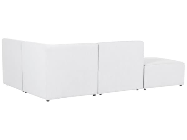 Modulsofa Off White Fløjl 3 Personers Designer Klassisk Flyder L formet Sofa med Høj Ryg Stue Hjørnesofa med Fodskammel Høj Kvalitet Stofsofa