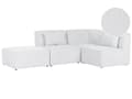 Miniatyrbillede 1 af 11: Modulsofa Off White Fløjl 3 Personers Designer Klassisk Flyder L formet Sofa med Høj Ryg Stue Hjørnesofa med Fodskammel Høj Kvalitet Stofsofa