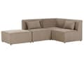 Miniatyrbillede 4 af 11: Modulsofa Taupe Fløjl 3 Personers Designer Klassisk Flyder L formet Sofa med Høj Ryg Stue Hjørnesofa med Fodskammel Høj Kvalitet Stofsofa