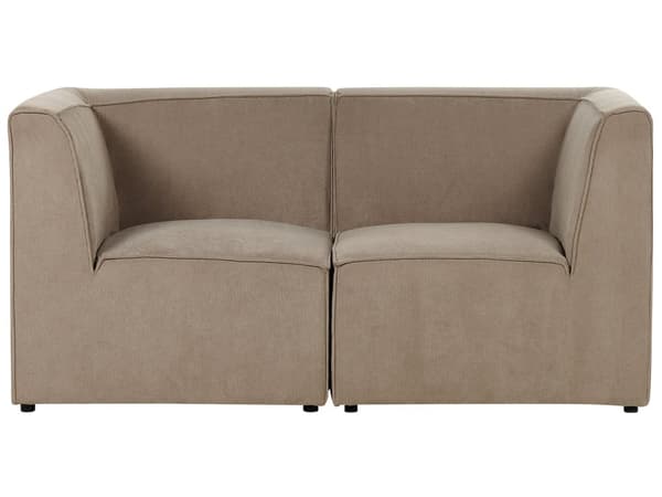 Modulsofa Taupe Fløjl 2 Personers Loveseat Designer Blød Klassisk Flyder Sofa med Høj Ryg Moderne Stue Indretning Høj Kvalitet Stofsofa
