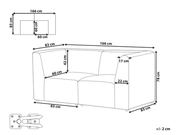 Modulsofa Beige Fløjl 2 Personers Loveseat Designer Blød Klassisk Flyder Sofa med Høj Ryg Moderne Stue Indretning Høj Kvalitet Stofsofa