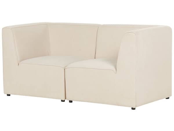 Modulsofa Beige Fløjl 2 Personers Loveseat Designer Blød Klassisk Flyder Sofa med Høj Ryg Moderne Stue Indretning Høj Kvalitet Stofsofa