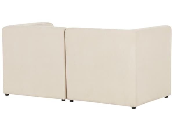 Modulsofa Beige Fløjl 2 Personers Loveseat Designer Blød Klassisk Flyder Sofa med Høj Ryg Moderne Stue Indretning Høj Kvalitet Stofsofa
