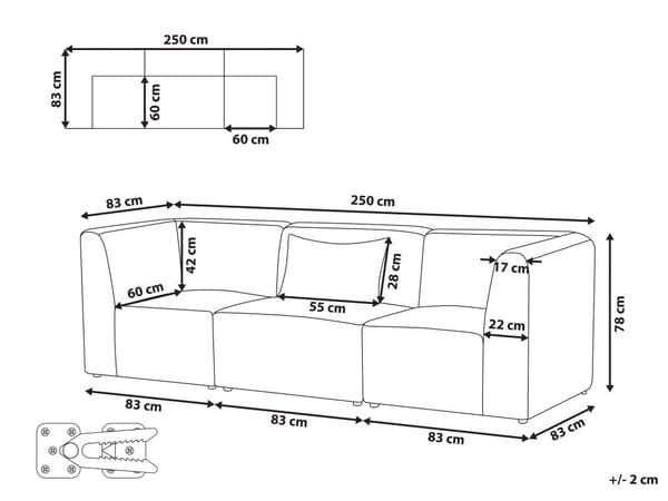 Modulsofa Taupe Fløjl 3 Personers Designer Blød Klassisk Flyder Sofa med Høj Ryg Moderne Stue Indretning Høj Kvalitet Stofsofa