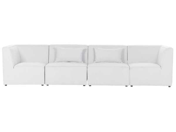 Modulsofa Off White Fløjl 4 Personers Designer Blød Klassisk Flyder Sofa med Høj Ryg Moderne Stue Indretning Høj Kvalitet Stofsofa
