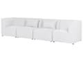 Miniatyrbillede 5 af 11: Modulsofa Off White Fløjl 4 Personers Designer Blød Klassisk Flyder Sofa med Høj Ryg Moderne Stue Indretning Høj Kvalitet Stofsofa