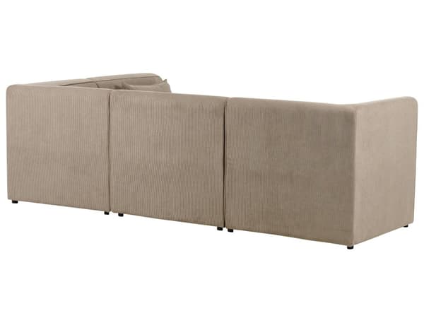 Modulsofa Taupe Fløjl 4 Personers Designer Klassisk Flyder L formet Sofa med Høj Ryg Stue Hjørnesofa med Fodskammel Høj Kvalitet Stofsofa