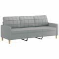 Miniatyrbillede 3 af 10: vidaXL 3-personers sofa 180 cm stof lysegrå