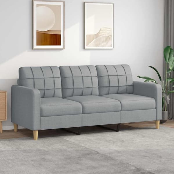 vidaXL 3-personers sofa 180 cm stof lysegrå