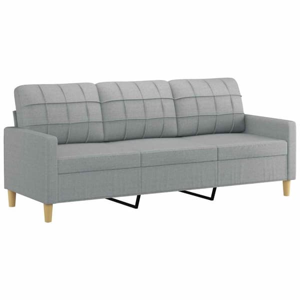 vidaXL 3-personers sofa 180 cm stof lysegrå