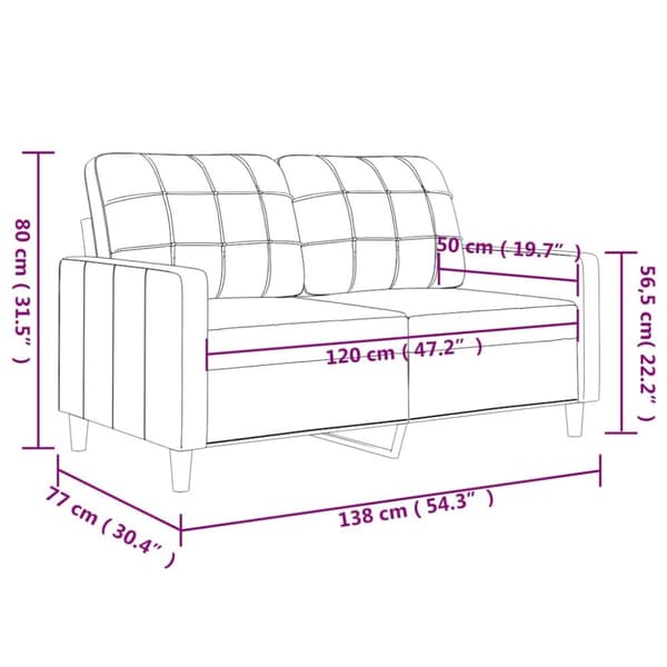 vidaXL Soffa 2-sits mörkgrå 120 cm tyg