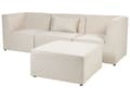 Miniatyrbillede 4 af 11: Sofa Beige Fløjl 3 personers Modulsofa med Fodskammel med Hynder Moderne Stil