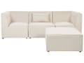 Miniatyrbillede 5 af 11: Sofa Beige Fløjl 3 personers Modulsofa med Fodskammel med Hynder Moderne Stil
