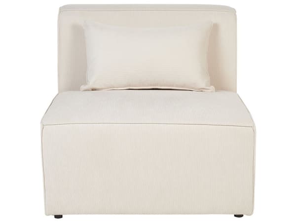 Sofa Beige Fløjl 3 personers Modulsofa med Fodskammel med Hynder Moderne Stil