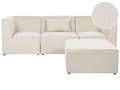 Miniatyrbillede 1 af 11: Sofa Beige Fløjl 3 personers Modulsofa med Fodskammel med Hynder Moderne Stil