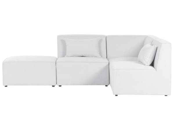 Modulär Vänsterhörnsoffa Off-White Manchester med Ottoman 3-sitsig Sektionssoffa Modern Design