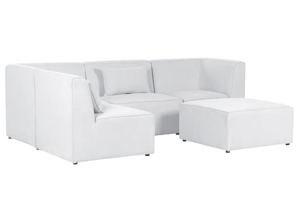 Modulär 4-sitssoffa med Höger Hörn Off-White Manchester med Ottoman 4-sitssektionssoffa Modern Design