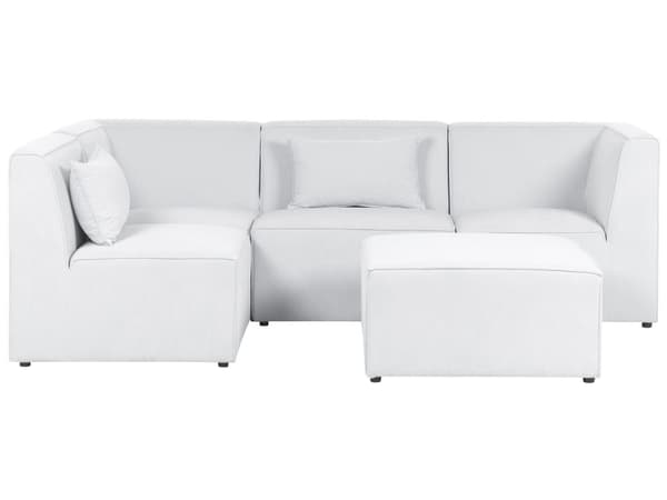 Modulär 4-sitssoffa med Höger Hörn Off-White Manchester med Ottoman 4-sitssektionssoffa Modern Design