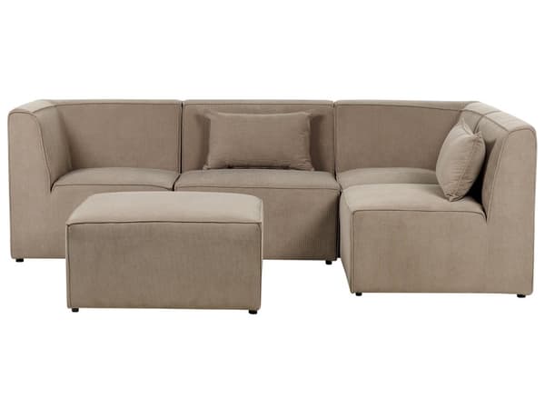 Modulär 4-sitssoffa Vänster Hörn Taupe Manchester med Ottoman Sektionssoffa Modern Design
