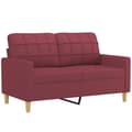 Miniatyrbillede 3 af 10: vidaXL 2-personers sofa 120 cm stof vinrød