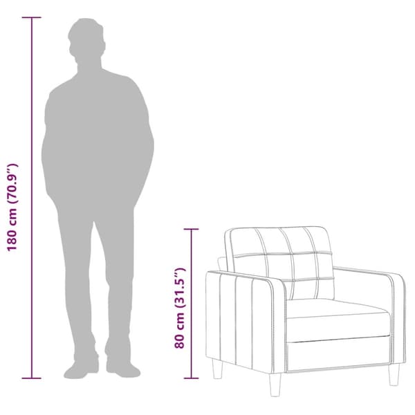 vidaXL Fåtölj gräddvit 60 cm tyg