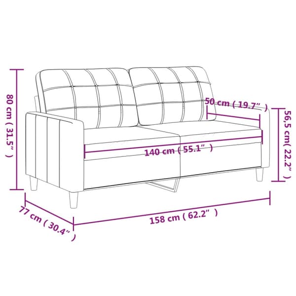 vidaXL 2-personers sofa 140 cm kunstlæder cremefarvet