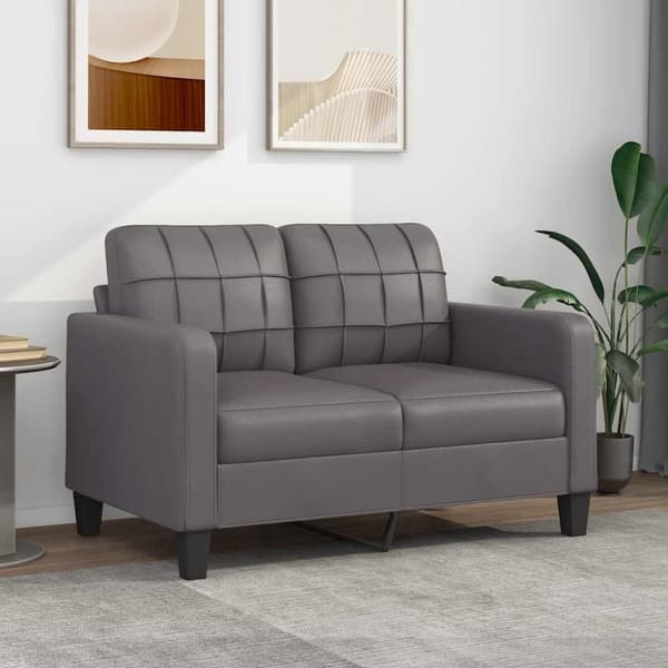 vidaXL 2-personers sofa 120 cm kunstlæder grå