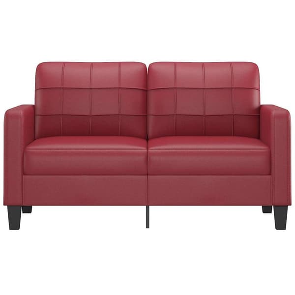 vidaXL 2-sitssoffa vinröd 140 cm fuskläder