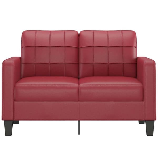 vidaXL 2-sitssoffa vinröd 120 cm fuskläder