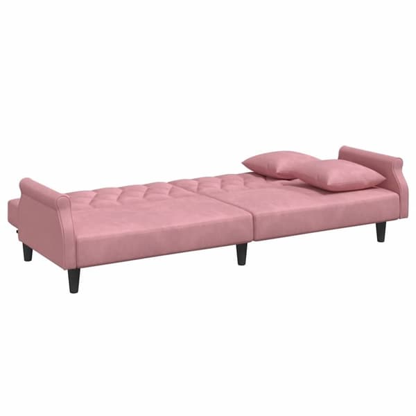 vidaXL sovesofa med armlæn velour lyserød