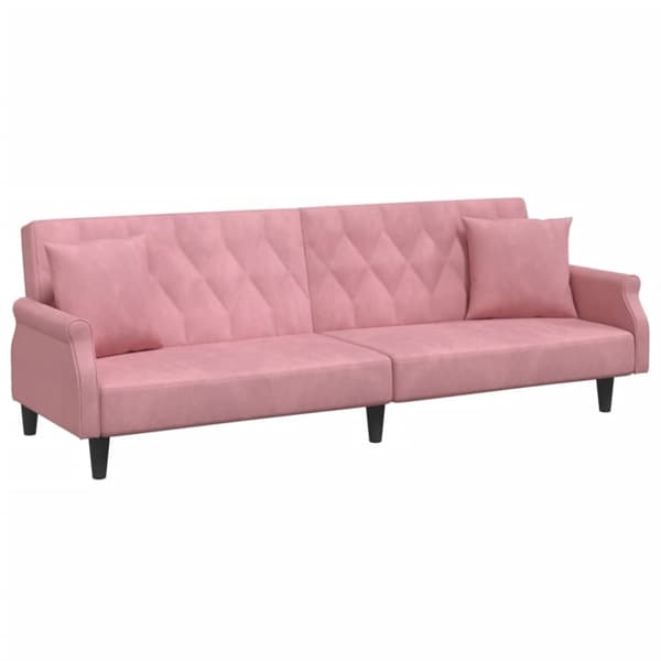 vidaXL sovesofa med armlæn velour lyserød
