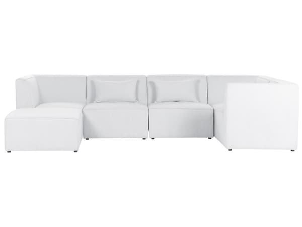 Modular Vänster Hörn 5 Sits Soffa Off-White Manchester med Ottoman Sektionssoffa Modern Design