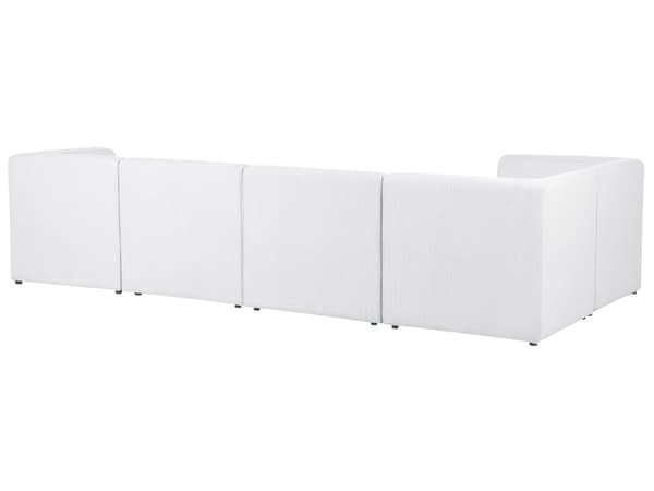 Modulär 5-sitssoffa med Höger Hörn Off-White Manchester med Ottoman Sektionssoffa Modern Design