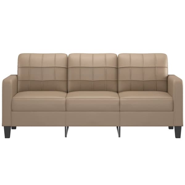 vidaXL 3-sitssoffa cappuccino 180 cm konstläder