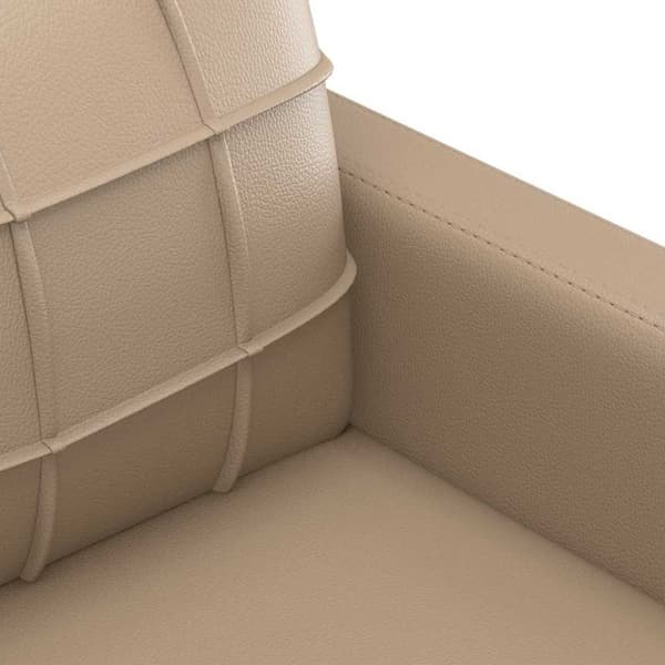 vidaXL 3-sitssoffa cappuccino 180 cm konstläder