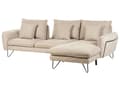 Miniatyrbild 10 av 11: Justerbar hörnsoffa Beige Chenille klädsel tyg Metallben Kudde Ryggstöd Prydnadskuddar Modern design