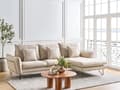 Miniatyrbild 2 av 11: Justerbar hörnsoffa Beige Chenille klädsel tyg Metallben Kudde Ryggstöd Prydnadskuddar Modern design