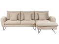 Miniatyrbild 1 av 11: Justerbar hörnsoffa Beige Chenille klädsel tyg Metallben Kudde Ryggstöd Prydnadskuddar Modern design