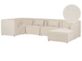 Miniatyrbillede 1 af 11: Modulsofa Beige Fløjl 5 Personers Designer Blød Klassisk Flyder L formet Sofa med Høj Ryg Stue Hjørnesofa med Fodskammel Høj Kvalitet Stofsofa